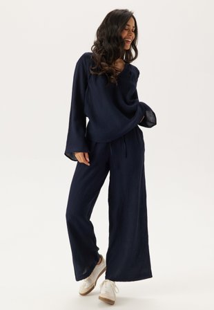 Happy Holly Crinkle Pants Navy 36/38