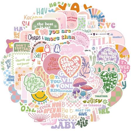 100 kpl Tanskan Pastellitarroja Värikkäitä Ihania Esteettisiä Tarroja I