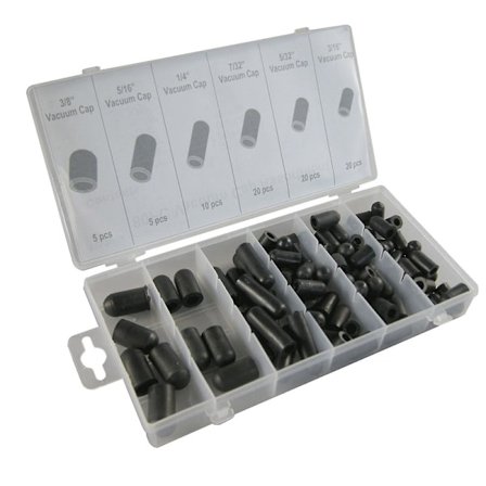 80 stk vakuumhette sortiment slangehetter sett 5/32" til 3/8" 6 størrelser db