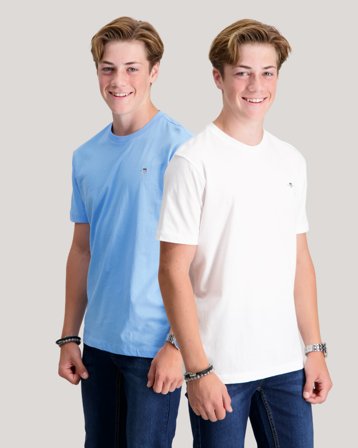 GANT C-NECK T-SHIRT 2-PACK Wit T-shirts Jongens - Kids Brand Store