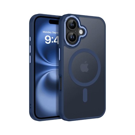 [COQQ] iPhone 17 Cover - Magsafe Frosted Cover – Mørkeblå
