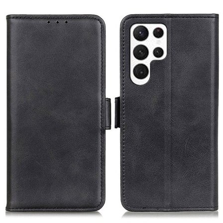 Mobilskal till Samsung Galaxy S26 Ultra Ställ KonstLäder - Svart