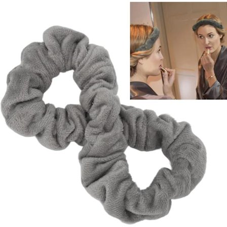 Hårvask pannebånd, 2 i 1 hårstyling pannebånd for kvinner, grå