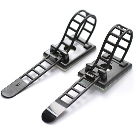 50 st Kabelbindare med Lim, Kabelbindare med Lim, Justerbara Nylonkabelbindare (Svart)