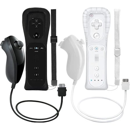 Trådlös Wii-fjärrkontroll och Nunchuk-set för Wii och Wii U, 2-pack