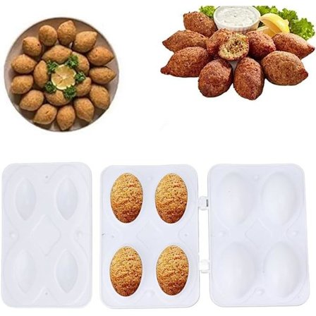 2 stycken Kibbeh Maker 4 rutnät plast köttbollar formar processor manuell hackstekning kibbeh rullar form för friterad