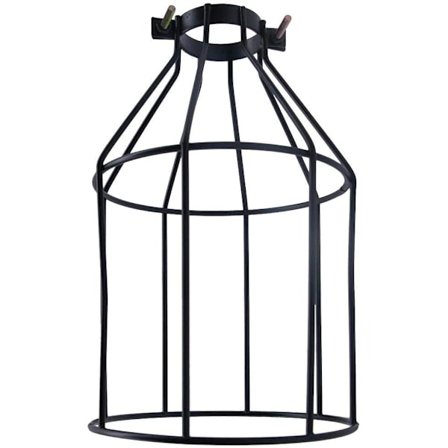 Vintage lampe skærm, metal pærebeskyttelse lampe bur, industriel retro fuglebur lampe bur sort hængende ledning lampe til væglampetter, sort