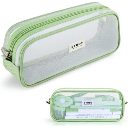 Läpinäkyvä kynäkotelo, suuri kynäpussi, toimistotarvikepussit, kosmetiikkapussi opiskelijoille, kouluun, yliopistoon, toimistoon