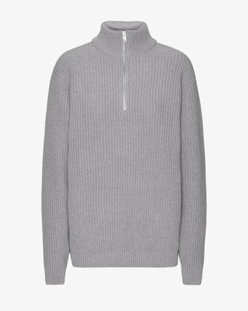 Merino Quarter Zip - Heather Grey M