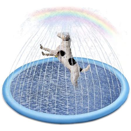 Barnevannsplaskematte, Hundepool, Sklisikker Spraymatte, PVC Sprutpute, Dyrebasseng, Hundebadekar, Sommerutendørs Vannlek for Barn Voksen Hund