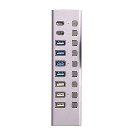 USB Hubb with 9 USB-A & USB-C connectors 60W