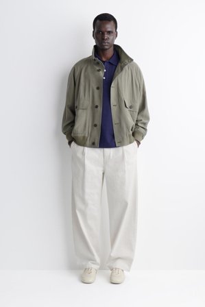 COS Relaxed Cotton-Linen Polo Shirt in Blue - Men