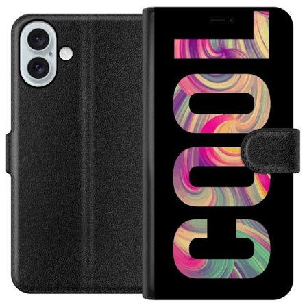 Yhteensopiva Lompakkokotelo Apple Apple iPhone 16 Plus Nykytaiteellinen typografia taiteilu sanaa LOVE nestemäisissä sateenkaariväreissä mustaa ta