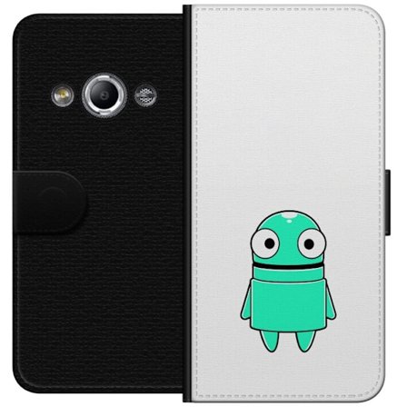 Kompatibel Tegnebogsetui til Samsung Galaxy Xcover 3 Turkis tegneseriefigur med store øjne og en glad personlighed i enkel illustration