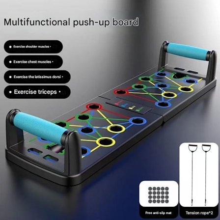 Multifunktionel push-up board, sammenklappeligt push-up støtte brystmuskeltræner til voksne, plank støtte board