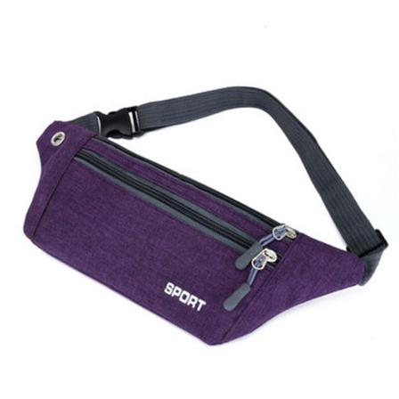 Fanny Pack Löpbälte Midjeväska Organizer Vattentät Oxfordduk Tunn Närpassning Purple
