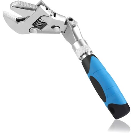 Justerbar spärrnyckel med 180° roterande huvud Cr-V krom-vanadinstål