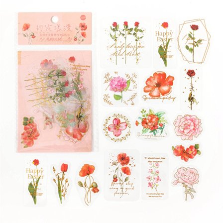 30 Blomsterdekaler Unika Estetiska Blomsterdekaler för Journalföring Anteckningsbok