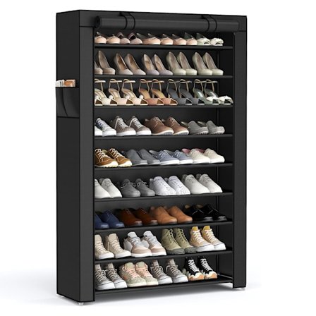 Stort skoskab til op til 50 par sko - Sort