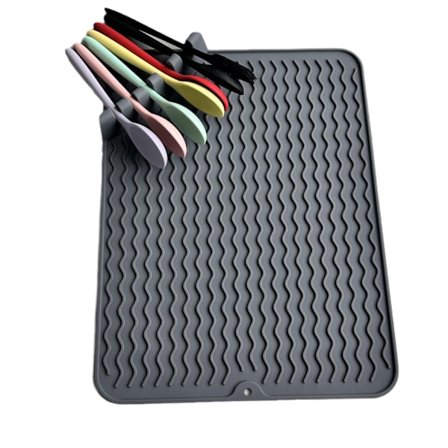 Silikoneunderlag til opvask, afløbsmåtte til køkkenbord, varmebestandig måtte, let at rengøre afløbsbakke, skridsikker opvaskemåtte