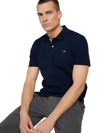 Tom Tailor Basic Polo With Contrast - Navy - M