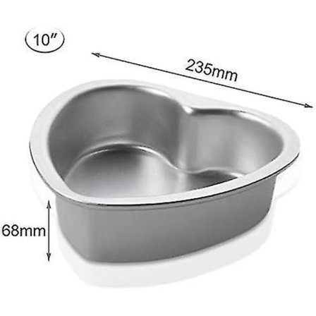 Hjerteformet kakeform i anodisert aluminium med avtakbar bunn