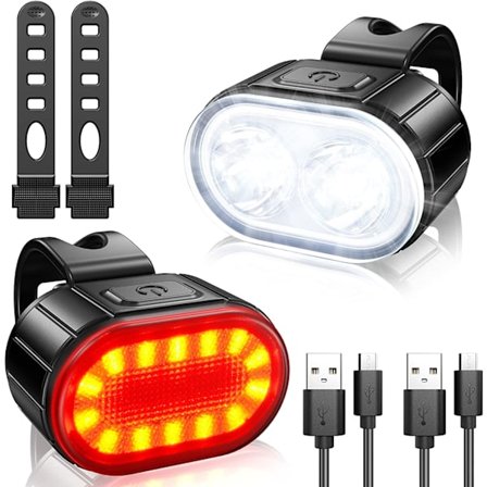 Cykellampor Set, USB-laddningsbara cykellampor, Ultra Bright L