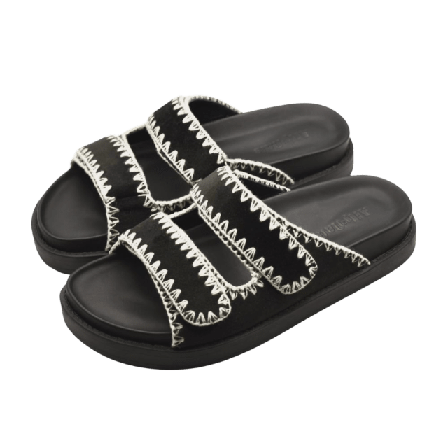 Ailyflats Slip-in Sandal Sara Sammet Svart Sandaler Dam 39