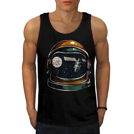 Cosmos Satellite Men Blacktank Top | Wellcoda