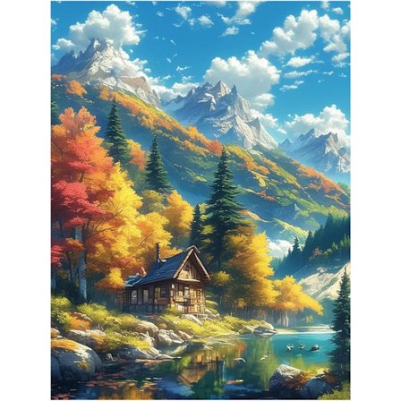Landskaps Diamantkonst Kit för Vuxna, 5D DIY Natur Diamantmålnings Kit, Ädelstenskonst Kit för Gåvor och Heminredning