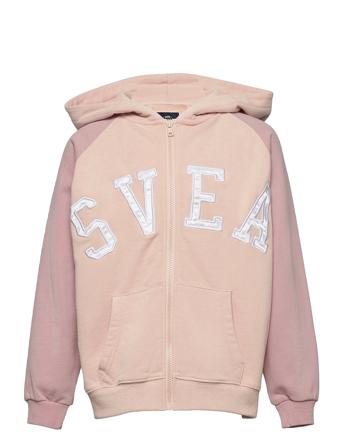 K. Raglan Zip Hood Hettegenser Genser Rosa Svea