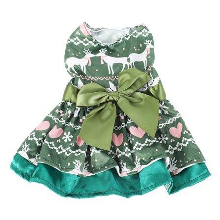 Hundklänning Jul Hjärta Hjortmönster Valp Sommarfest Foto XL