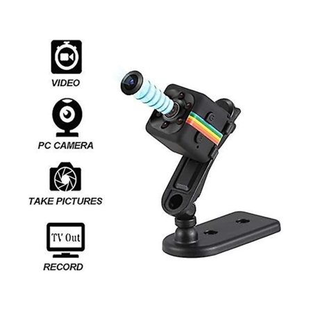 Bärbar HD-kamera Trådlös övervakning med 140 Ultra Wide Angle View Svart YEMAESRE