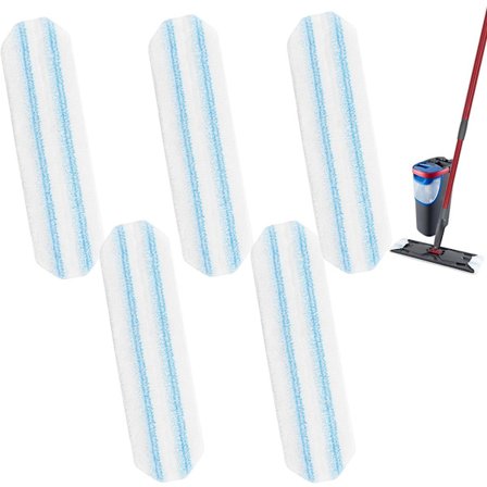 5 kpl moppityyny sopii Cedar H2pro -moppijärjestelmään 11 x 40,5 cm uudelleenkäytettävä sopii Vileda H2pro -lattiamopin täyttömoppipäähän moppityynyt 