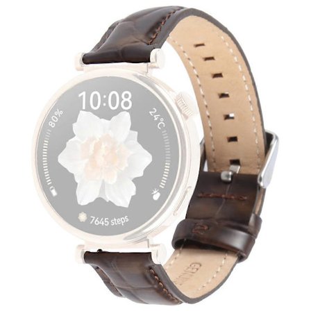 For Garmin Lily 2 Active / Lily 2 Håndleddsrem 14mm Topplag Kuskinn Lær Klokkereim - Brun Bamb