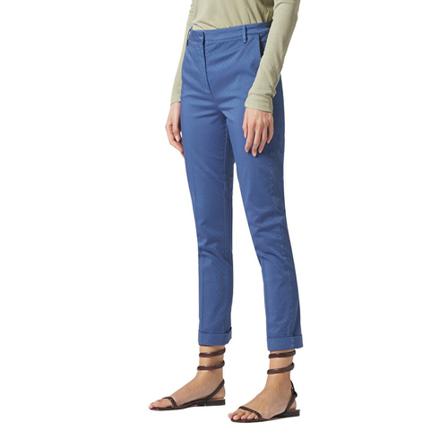 Manila Grace Pantalone Chino solid color Art. P076Cu , Blauw , Dames , Maat: S