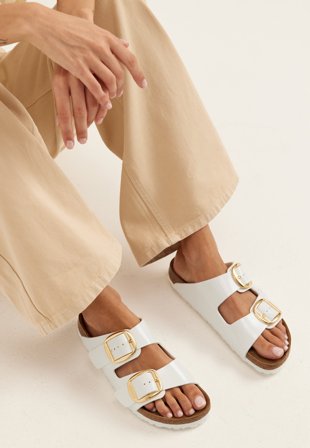 Birkenstock - Arizona Big Buckle Leather - Patent White