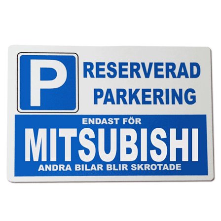 Metall plåtskylt med ' Mitsubishi ' design - 30x20 cm skylt