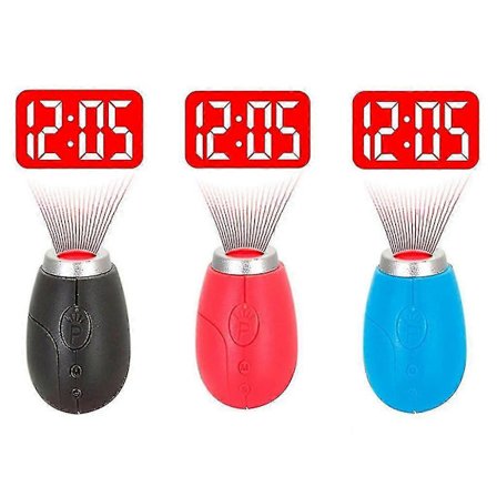 3x Elektronisk Mini Bærbar Projeksjonsklokke Rød Lys Led Vegg Tak Projeksjon Nyhet Jul Julegaver