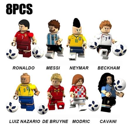 8 kpl / set jalkapallon lohkot Super Star -minihahmot -lelu - täydellinen as picture