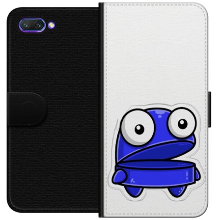 Kompatibel Tegnebogsetui til Honor Honor 10 Blå tegneseriefigur med åbent udtryk og store øjne i sjov illustration