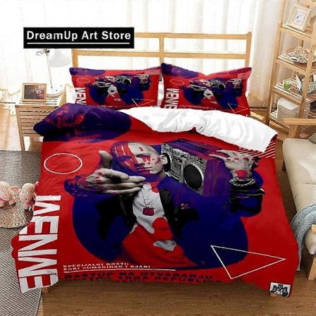 v113 Lakanat Hip Hop Räppäri Eminem Vuodevaatesetti Pojat Tytöt Twin Queen King Size Pussilakana Tyynyliina Sänky Pojat Aikuisten Makuuhuone 3-osainen
