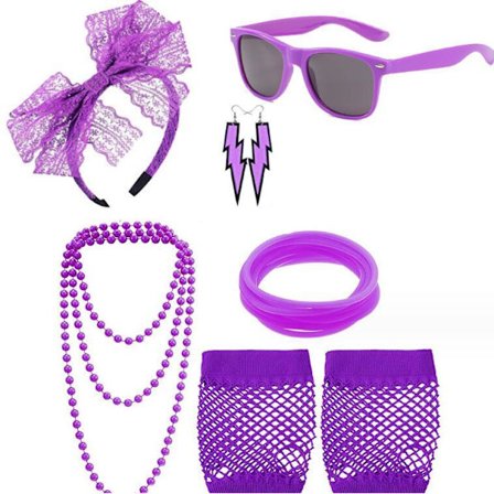 80-tals Damkläder Accessoar 6-delars Set