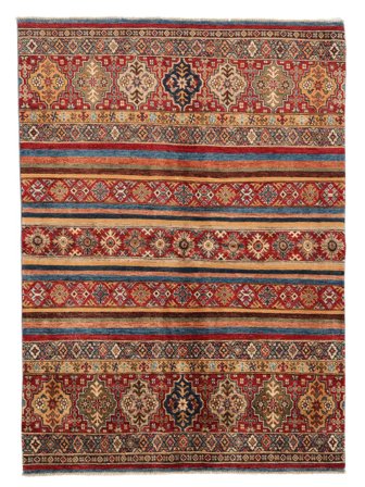 Stribet Lille Shabargan Tæppe 153X211 Uld