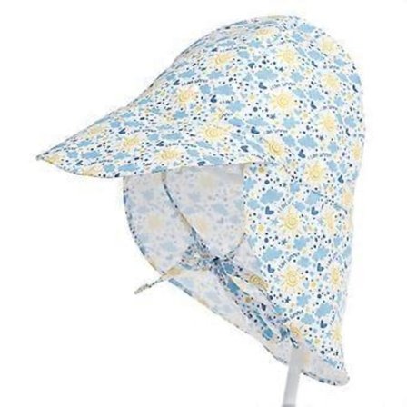 UPF 50+ UV-strålebeskyttelse babyhatt med nakkeklaff, rose rosa, 0-12 måneder (sol)