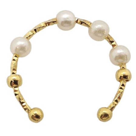 Elegant Simulated Pearl Bead Öppningsbar Ring för Kvinnor Midi Finger Knuckle Ring Mode Vintage Justerbar Smycken Present