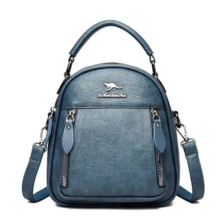 Mini Ryggsäckar i Läder för Kvinnor Multifunktionell Reseryggsäck Kängururyggsäckar Sac A Dos Skolväskor för Tonårsflickor~00643