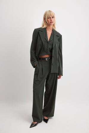 De Gurnels x NA-KD Pantalon taille mi-haute - Pantalon cigarette - Gris - EU 34