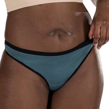 Fluyda Tanga Linea Basic Mutandina Assorbente Nero/Petrolio