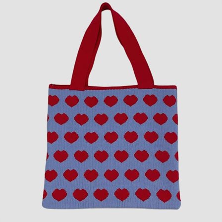 Strikket håndveske Handleveske for kvinner RØD